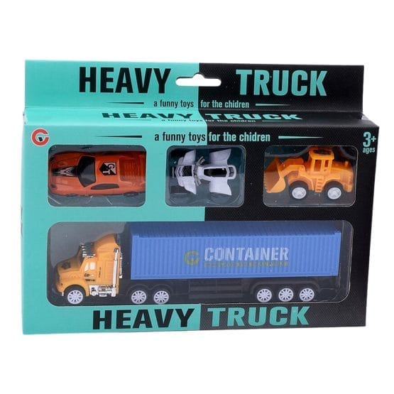 Camion con 3 vehiculos a friccion