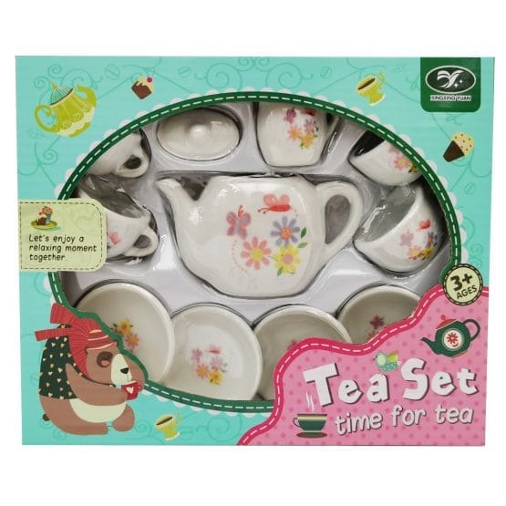 Juego de te 11 piezas simil porcelana