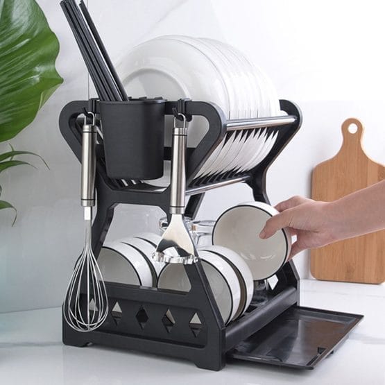 Escurridor platos plastico 2 pisos