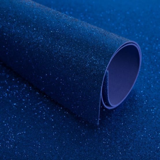 Goma eva con brillantina azul