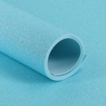 Goma eva con brillantina celeste