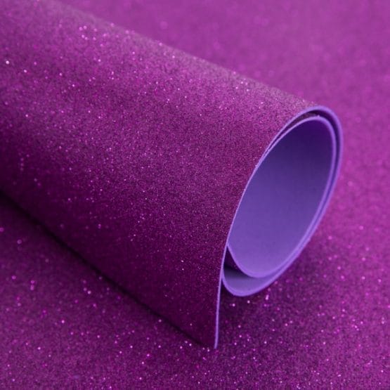 Goma eva con brillantina lila