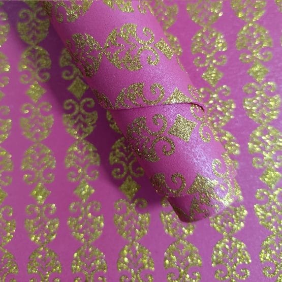 Goma eva glitter roja/rosa con oro glpr 002