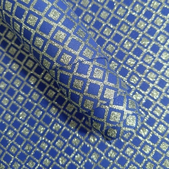 Goma eva glitter azul con rombos glrp 010