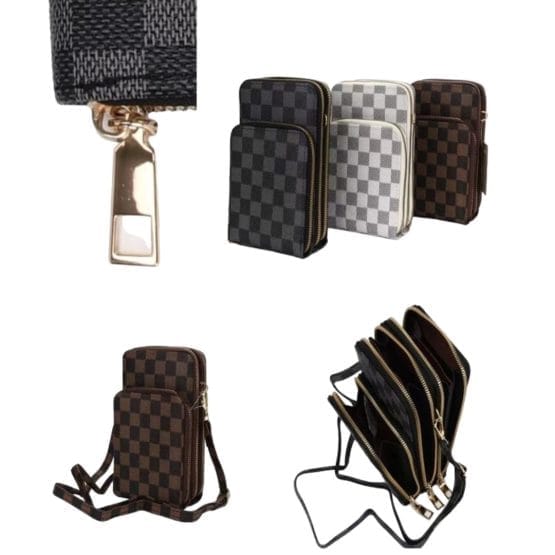 Billetera con diseño cuadriculado