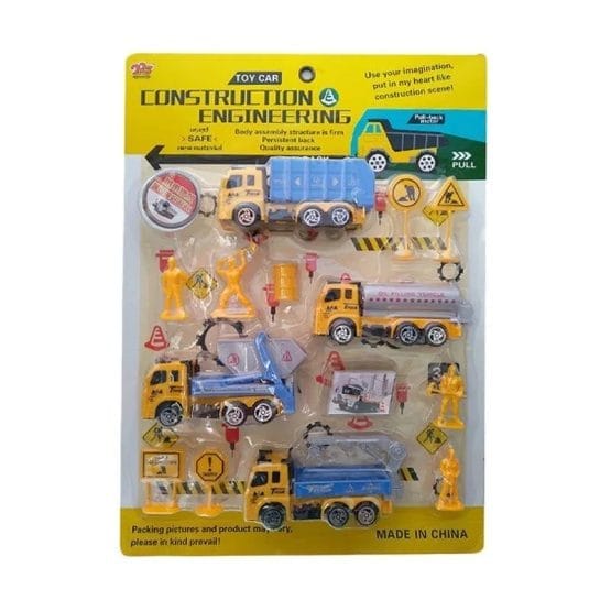 Set de vehiculos de construccion en blister
