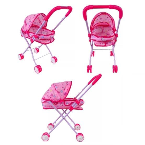 Cochecito moises para muñecas estampado
