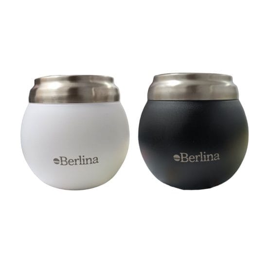Mate berlina 210ml acero inoxidable blanco y negro