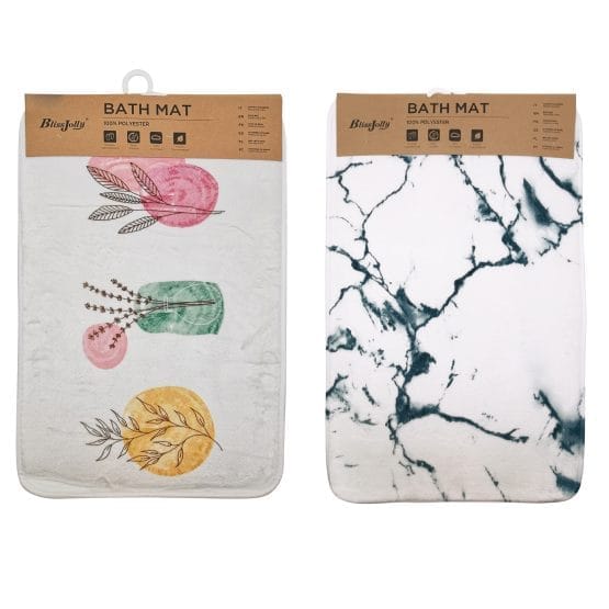 Alfombra baño suave hojas/marmol