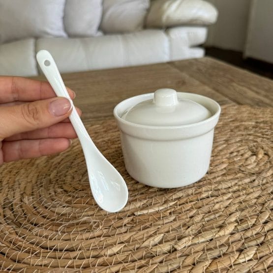 Azucarero de ceramica con cuchara 11x9cm