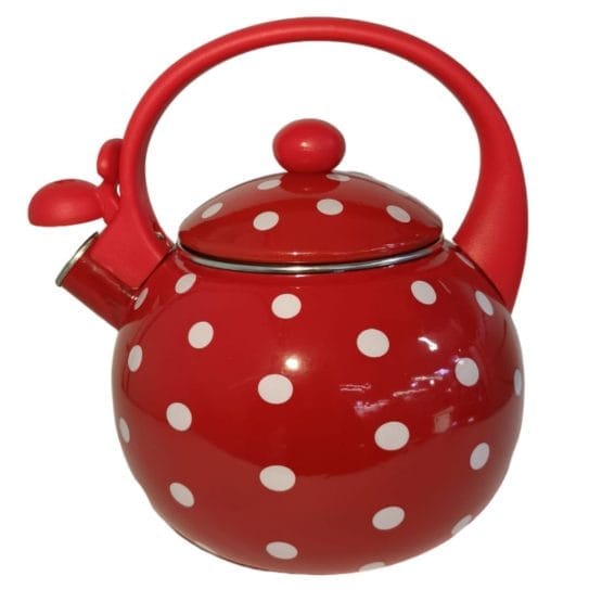 Caldera con silbador diseño lunares 2 litros