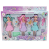 Muñeca hada x3 con accesorios en caja