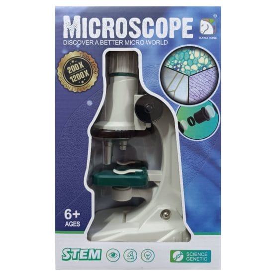 Juego de ciencia con microscopio