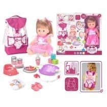 Muñeca con mochila y accesorios