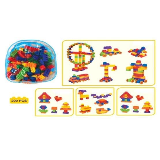Bloques ladrillitos 200 piezas en bolsa