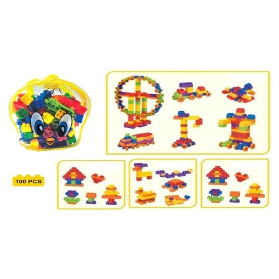 Bloques ladrillitos 100 piezas en bolsa