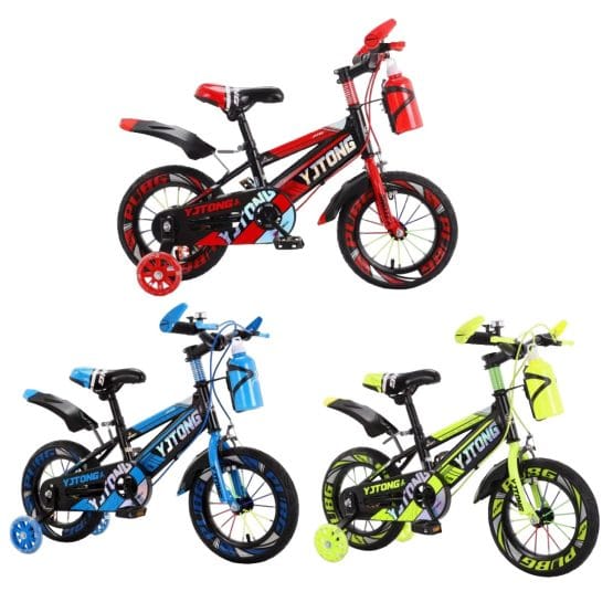 Bicicleta niño roja/azul/amarilla r16 con porta botella