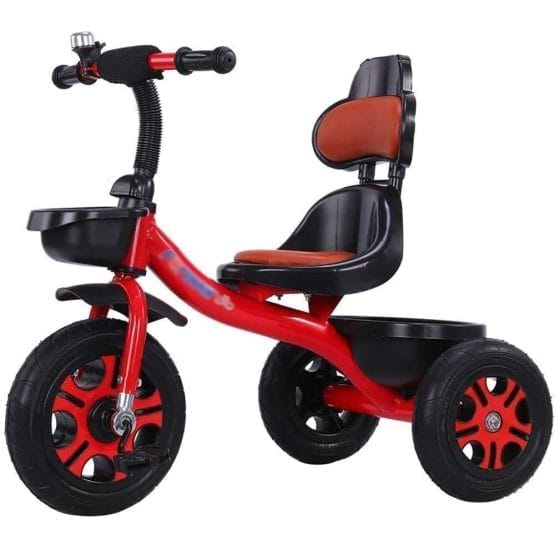 Triciclo rojo con asiento respaldo