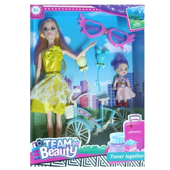 Muñeca con hija y bici