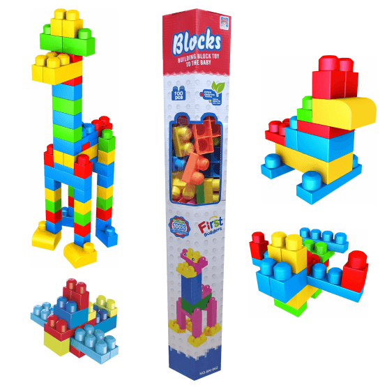 Bloques 100 piezas en tubo