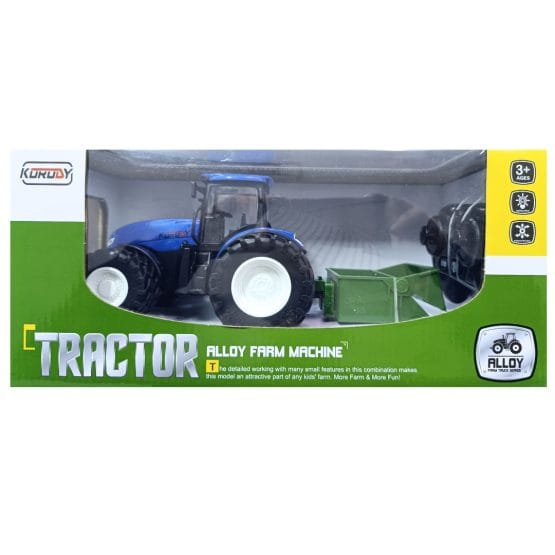 Tractor azul de metal a control remoto