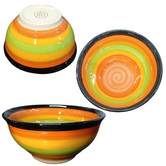 Bowl de ceramica grande diseño rayas