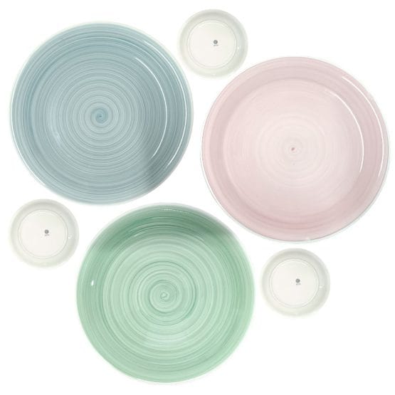 Plato llano de ceramica diseño remolino