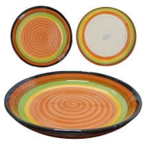 Plato hondo de ceramica diseño rayas