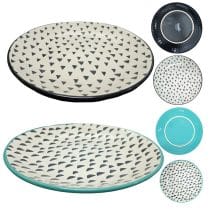 Plato llano de ceramica diseño puntos