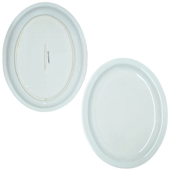 Plato llano de ceramica blanco grande