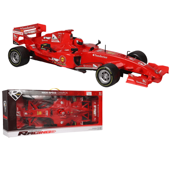 Auto f1 rojo en caja gigante con sonido