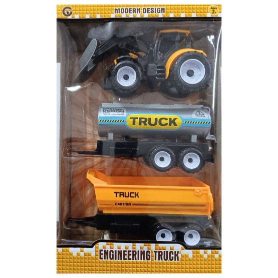 Tractor amarillo 3 piezas