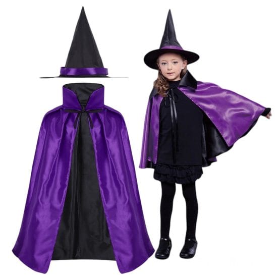 Disfraz bruja gorro y capa