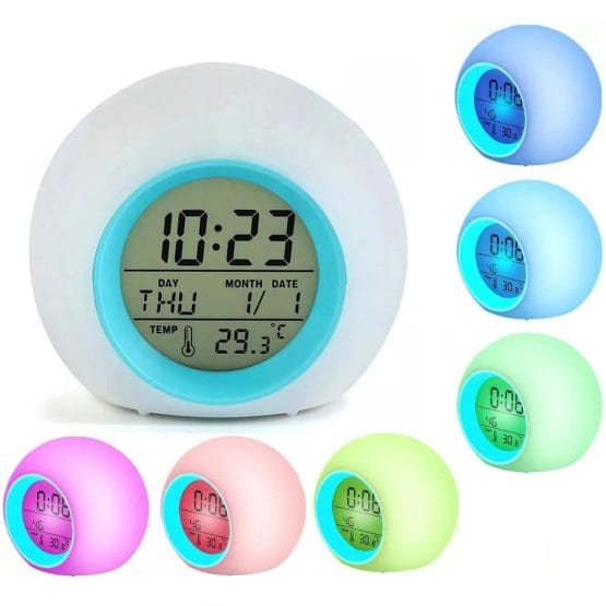 Reloj despertador led redondo