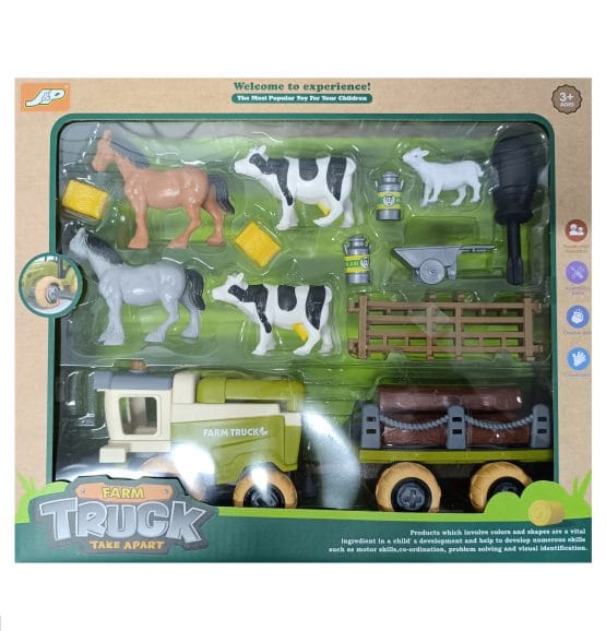 Set de granja con camion y animales desarmable