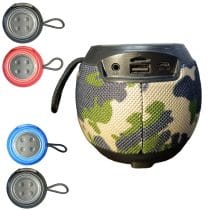 Parlante bluetooth redondo con correa varios colores