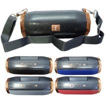 Parlante bluetooth con detalles dorados varios colores