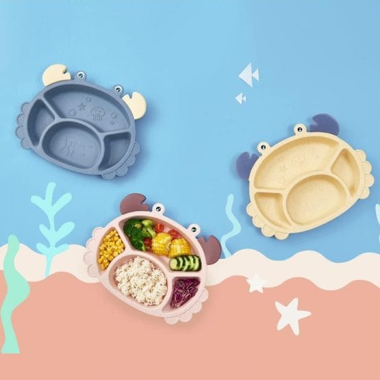 Plato de plastico con forma de cangrejo