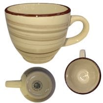 Taza de ceramica diseño rayas borde color