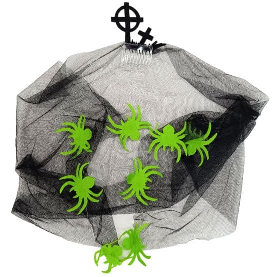 Velo con apliques de arañas