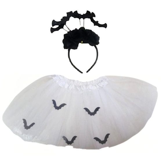 Disfraz pollera con vincha murcielago