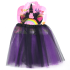 Disfraz pollera con tiara unicornio lila y negro