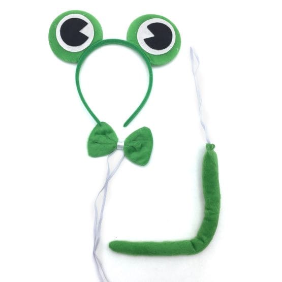 Tiara peluche con ojitos, cola y moña en bolsa