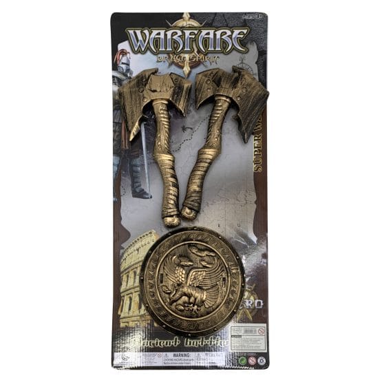 Escudo con 2 hachas en carton