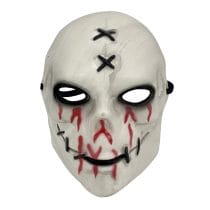 Mascara blanca boca cosida