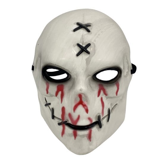 Mascara blanca boca cosida