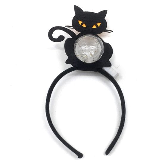 Tiara gatito negro con luz
