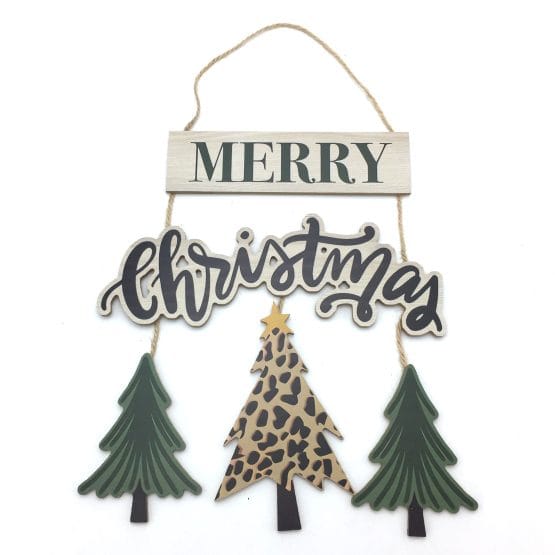 Adorno navideño 3 arboles merry christmas
