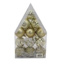 Bolas navideñas x 12 4cm texturadas dorada y plateada