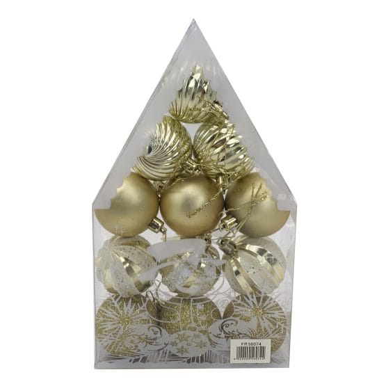 Bolas navideñas x 12 4cm texturadas dorada y plateada